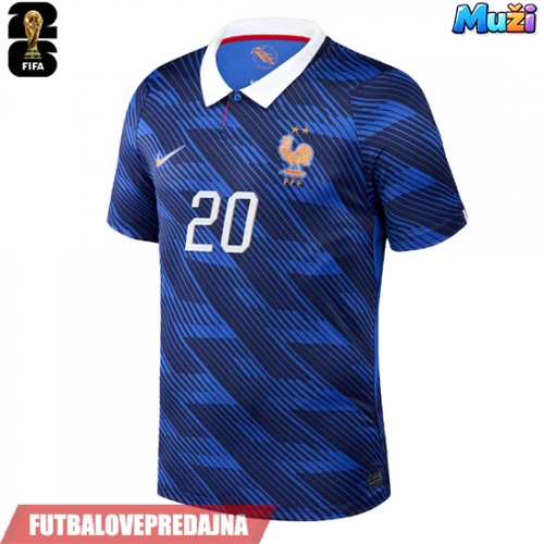 Lacne Muži Futbalové dres Francúzsko Desire Doue #20 MS 2026 Krátky Rukáv - Domáci